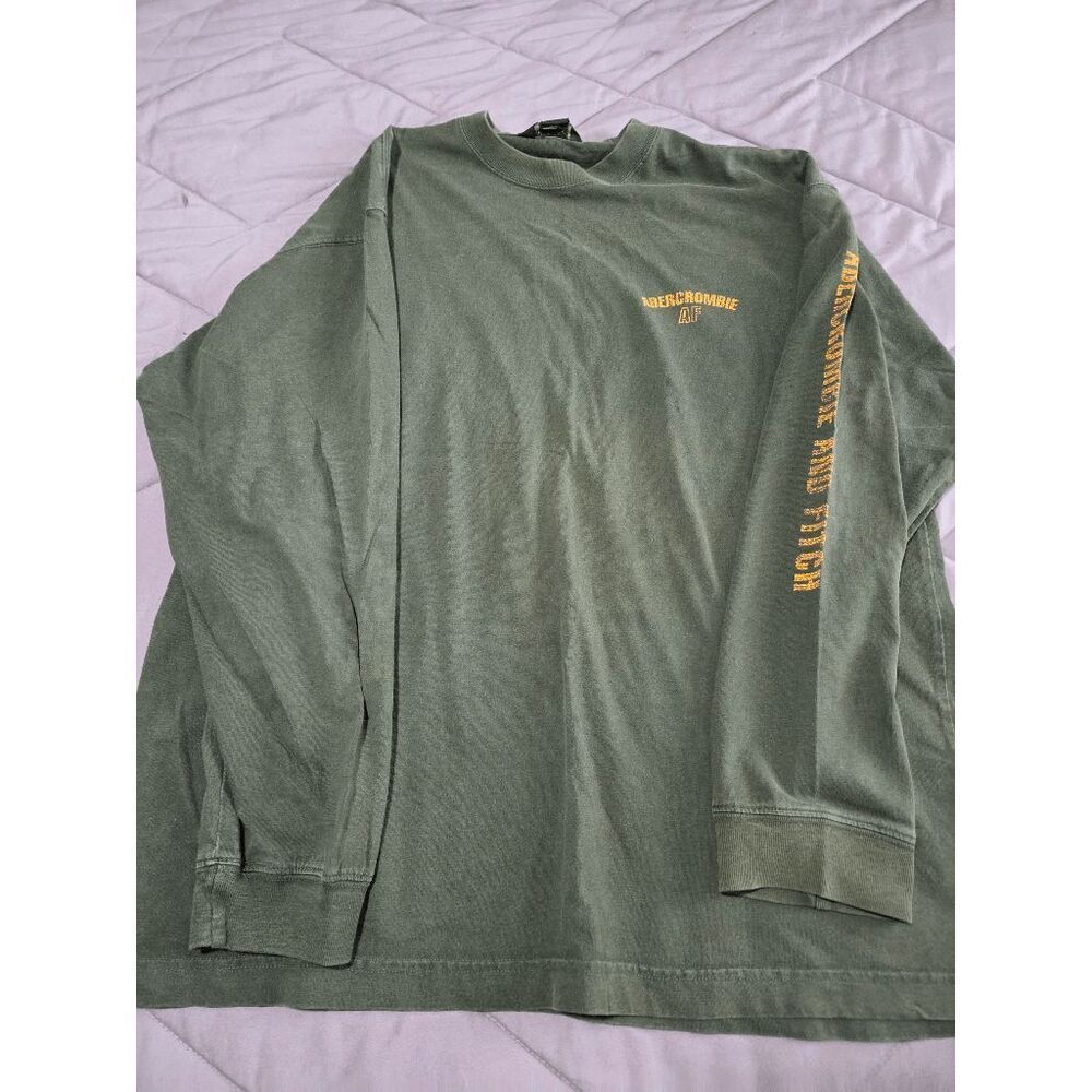 Vintage Abercrombie and Fitch Hunter Green Logo Long Sleeve Shirt